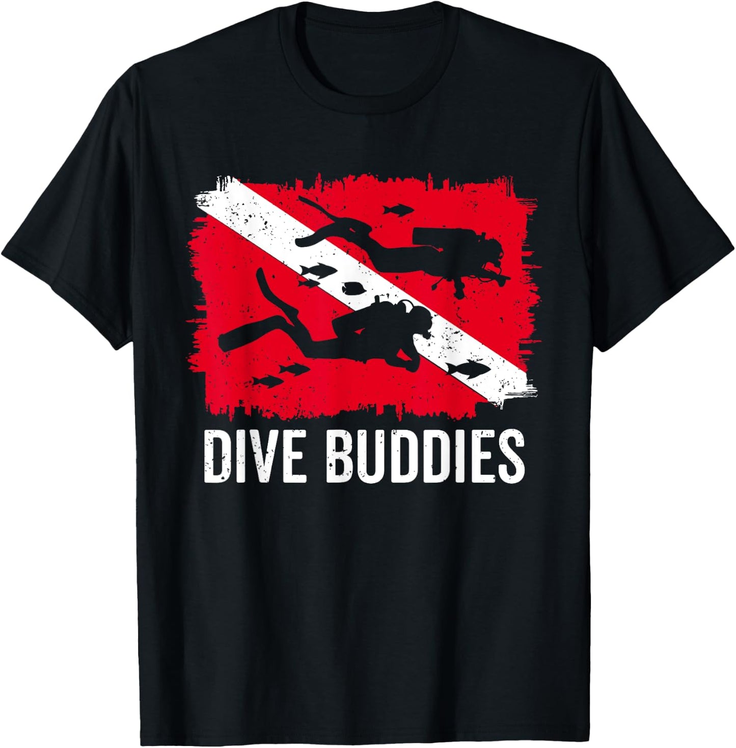 Scuba Diving Flag Shirts Men Women Dive Buddy Vintage Diving T-Shirt - T-Shirt | Black