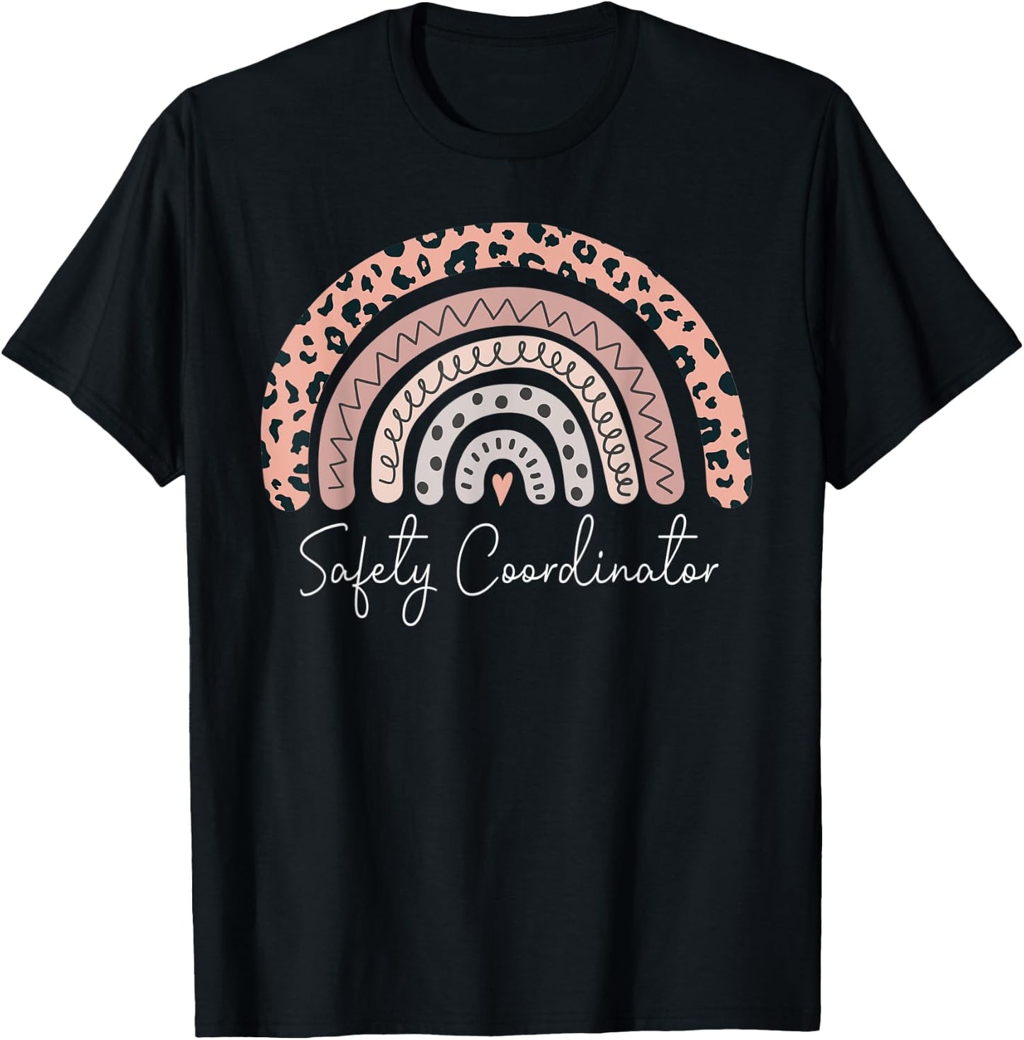 Safety Coordinator Leopard Rainbow Appreciation T-Shirt - T-Shirt | Black