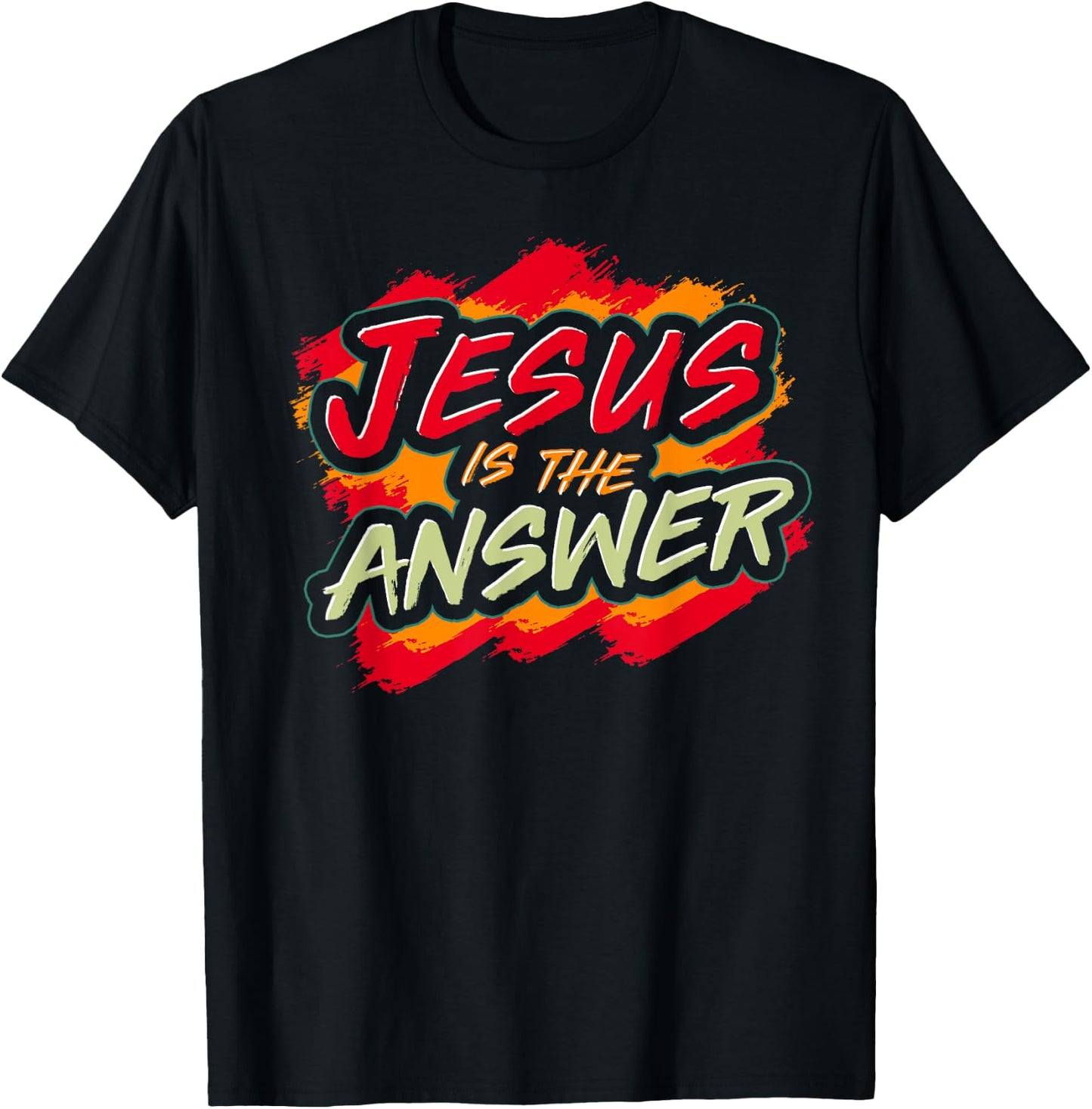 Christianity Religion Devotee Jesus Is The Answer Jesus T-Shirt - T-Shirt | Black