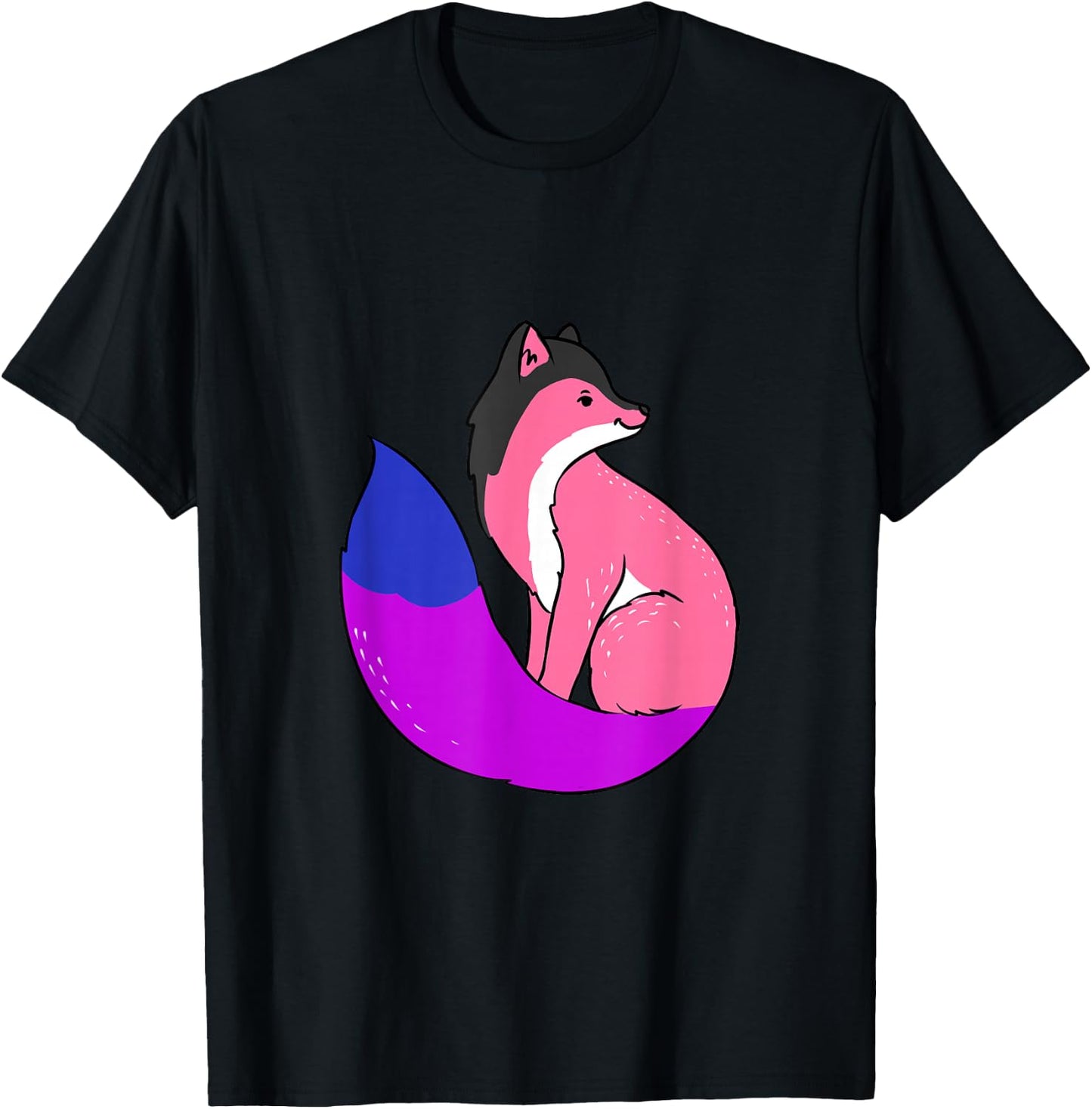 Genderfluid Pride Fox Genderfluid T-Shirt - T-Shirt | Black