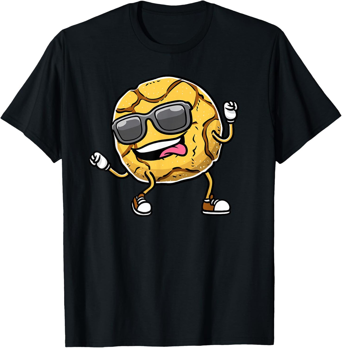 Dancing Ginger Snap Cookie With Sunglasses T-Shirt - T-Shirt | Black