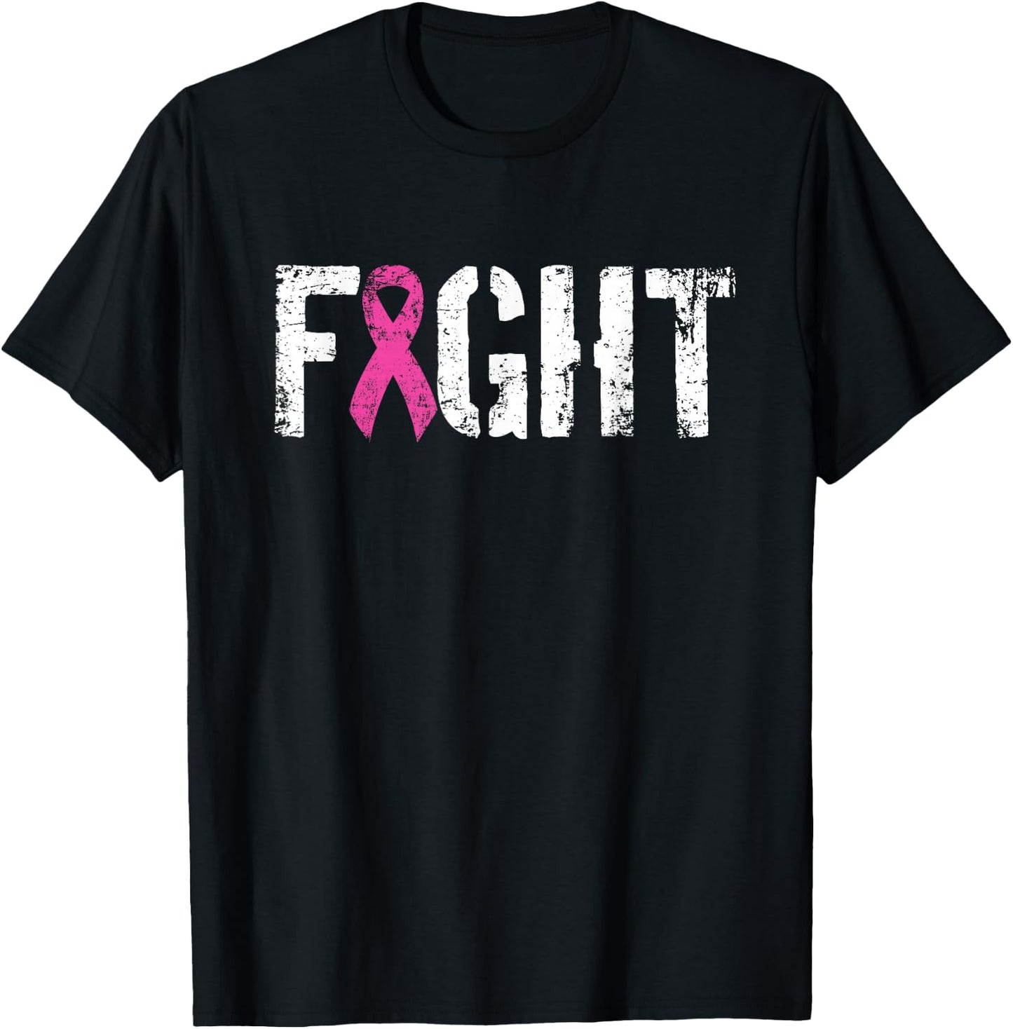 Fight Breast Cancer - Pink Military Style Awareness Ribbon T-Shirt - T-Shirt | Black
