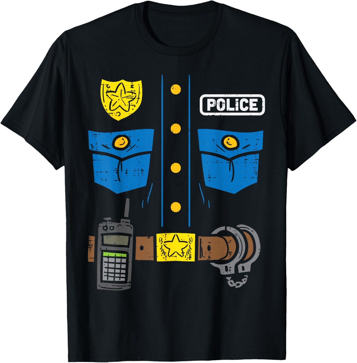 Police Costume Funny Cop Law Enforcement Men Boys Kids T-Shirt - T-Shirt | Black