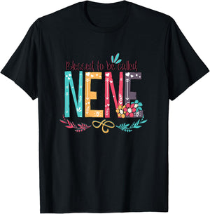 Blessed to be called NeNe Colorful Nene Gifts For Grandma T-Shirt - T-Shirt | Black
