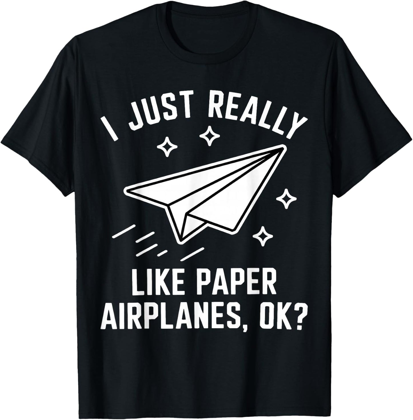 Funny Paper Airplane T-Shirt - T-Shirt | Black