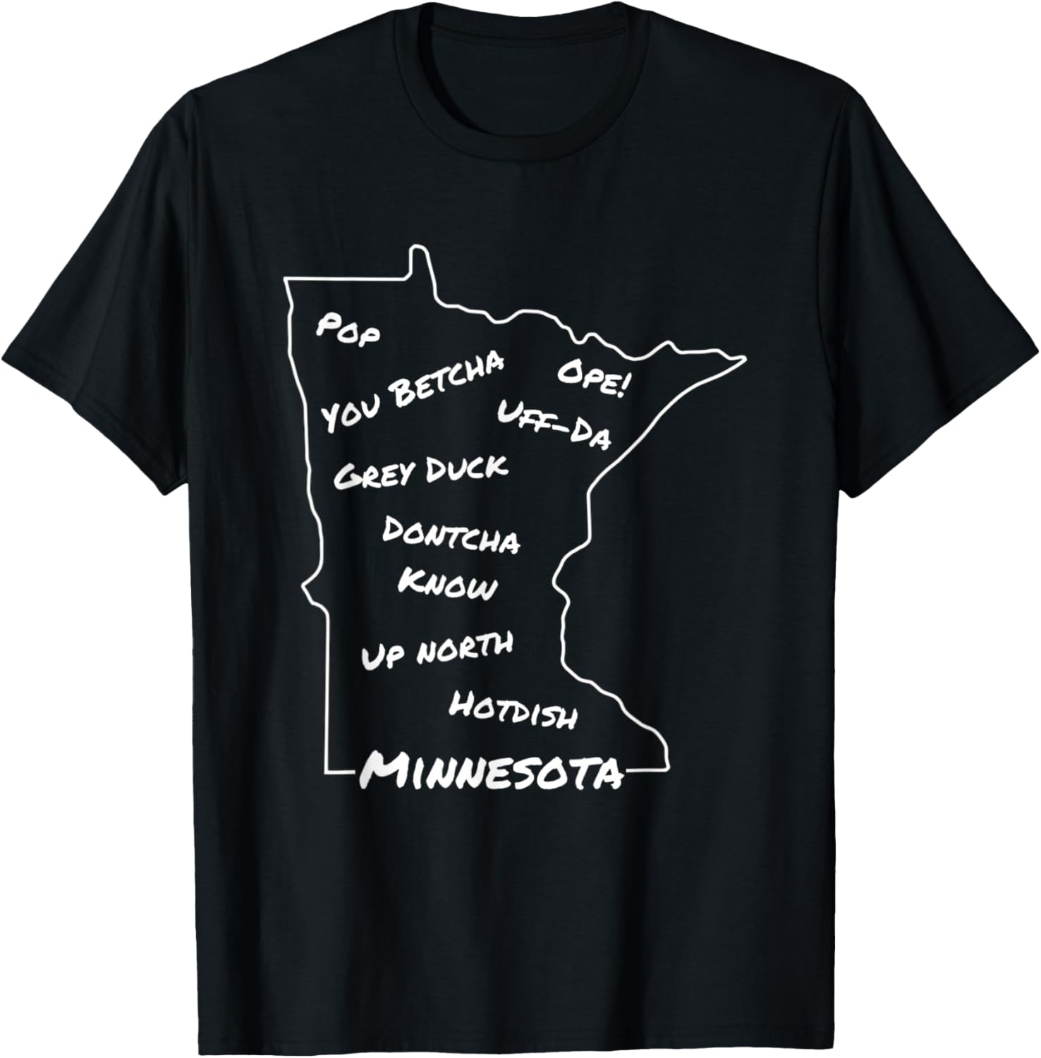 Minnesota Common Phrase Funny Midwestern Design Small T-Shirt - T-Shirt | Black