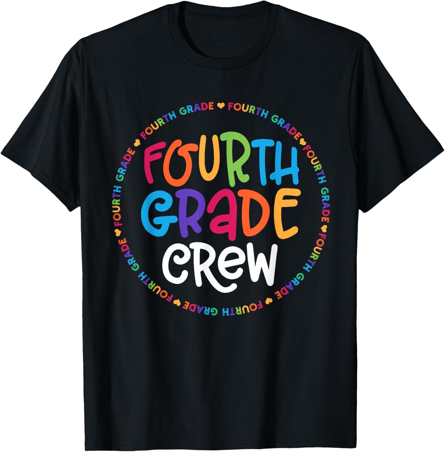 Fourth Grade Crew 4th Grade Back To School Teacher T-Shirt - T-Shirt | Black