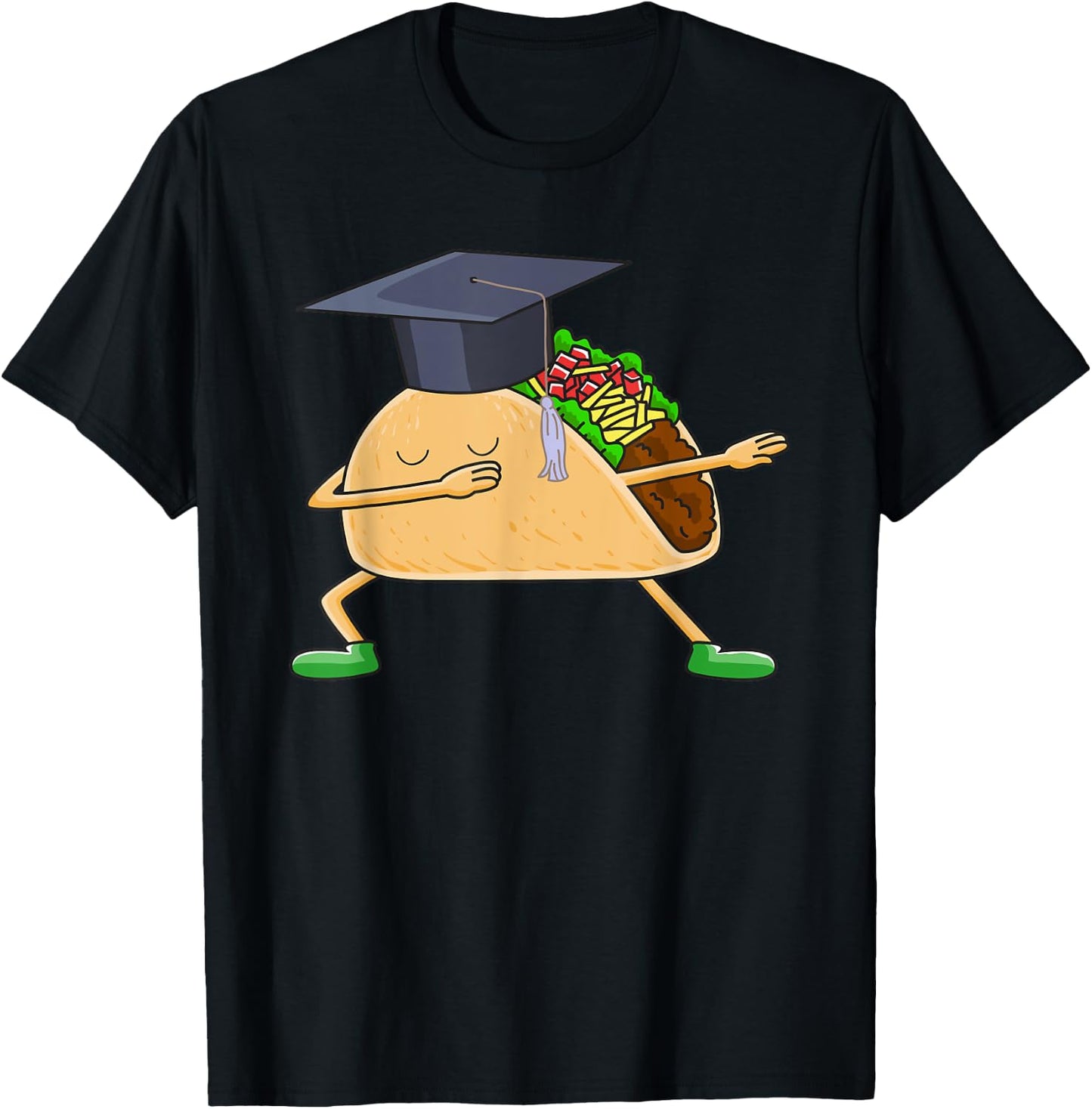 Dabbing Taco Graduation Funny Cinco de Mayo Grad T Shirt T-Shirt - T-Shirt | Black