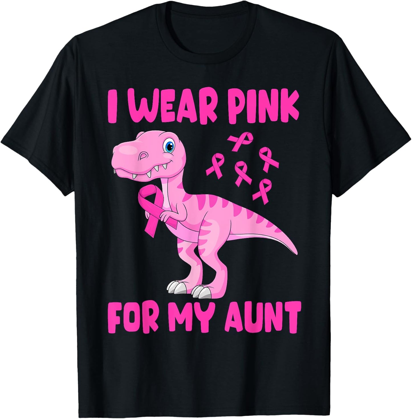 I Wear Pink For My Aunt Breast Cancer Awareness Toddler Kids T-Shirt - T-Shirt | Black