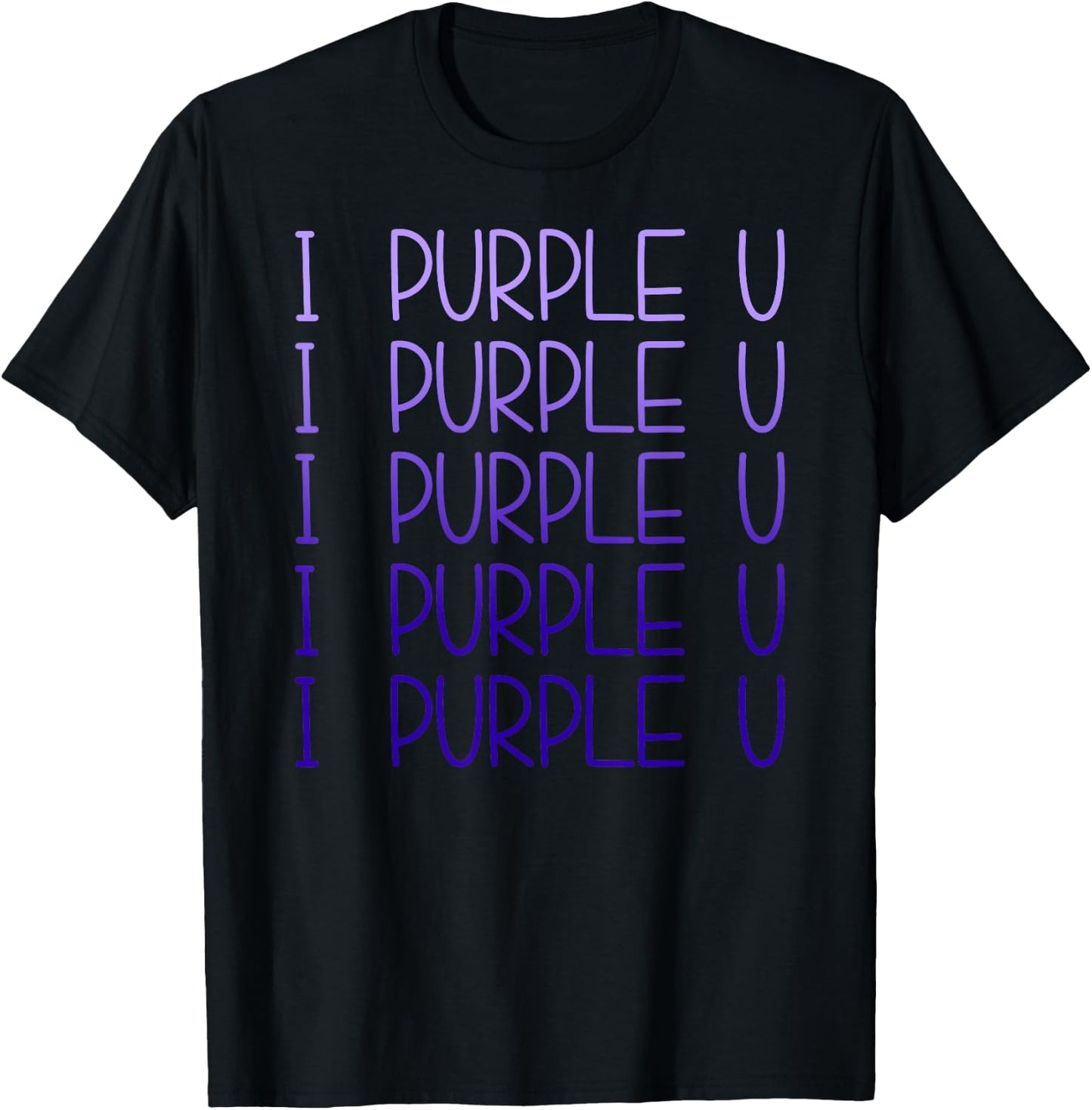 I Purple U Gradient K-Pop Fan T-Shirt - T-Shirt | Black