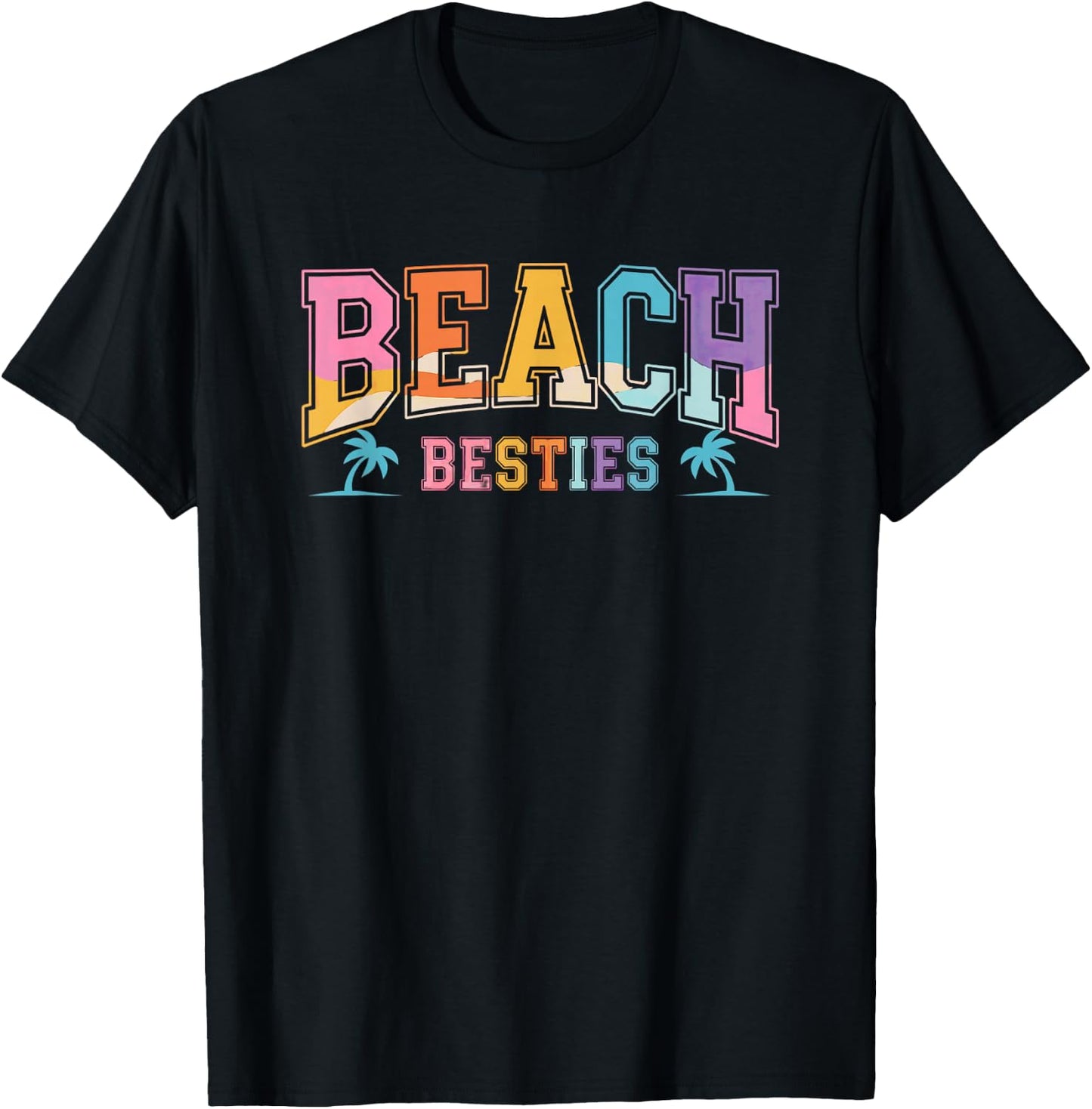 Beach Besties Summer Vibes Fun Time T-Shirt - T-Shirt | Black