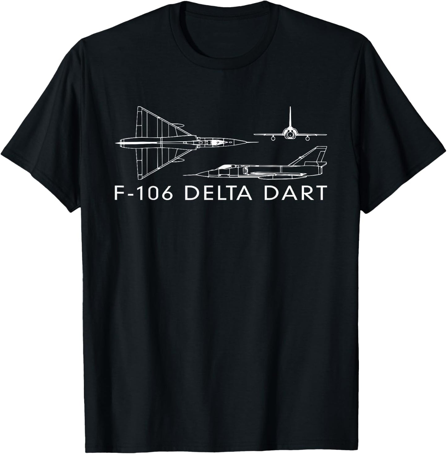 F-106 Delta Dart Interceptor Fighter Plane T-Shirt - T-Shirt | Black