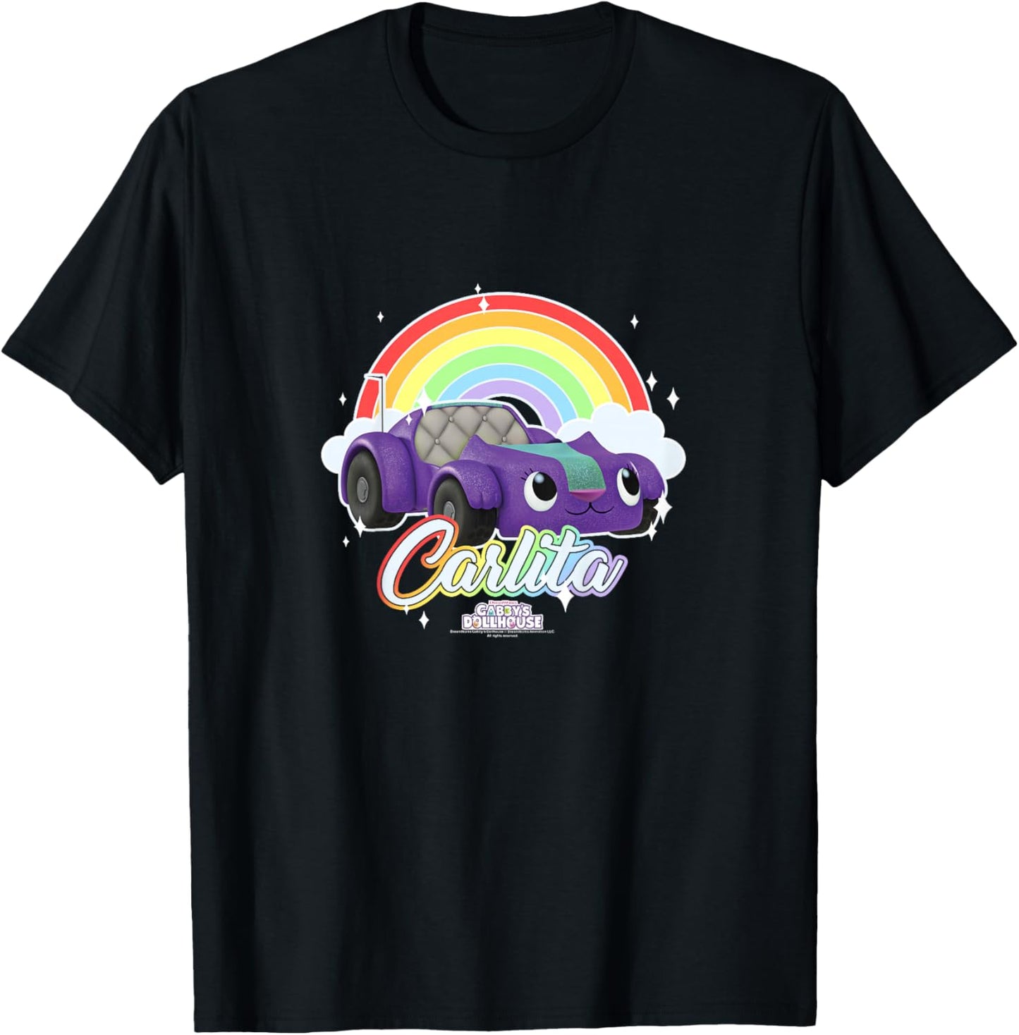 Kids Gabby's Dollhouse Carlita Rainbow Portrait T-Shirt - T-Shirt | Black