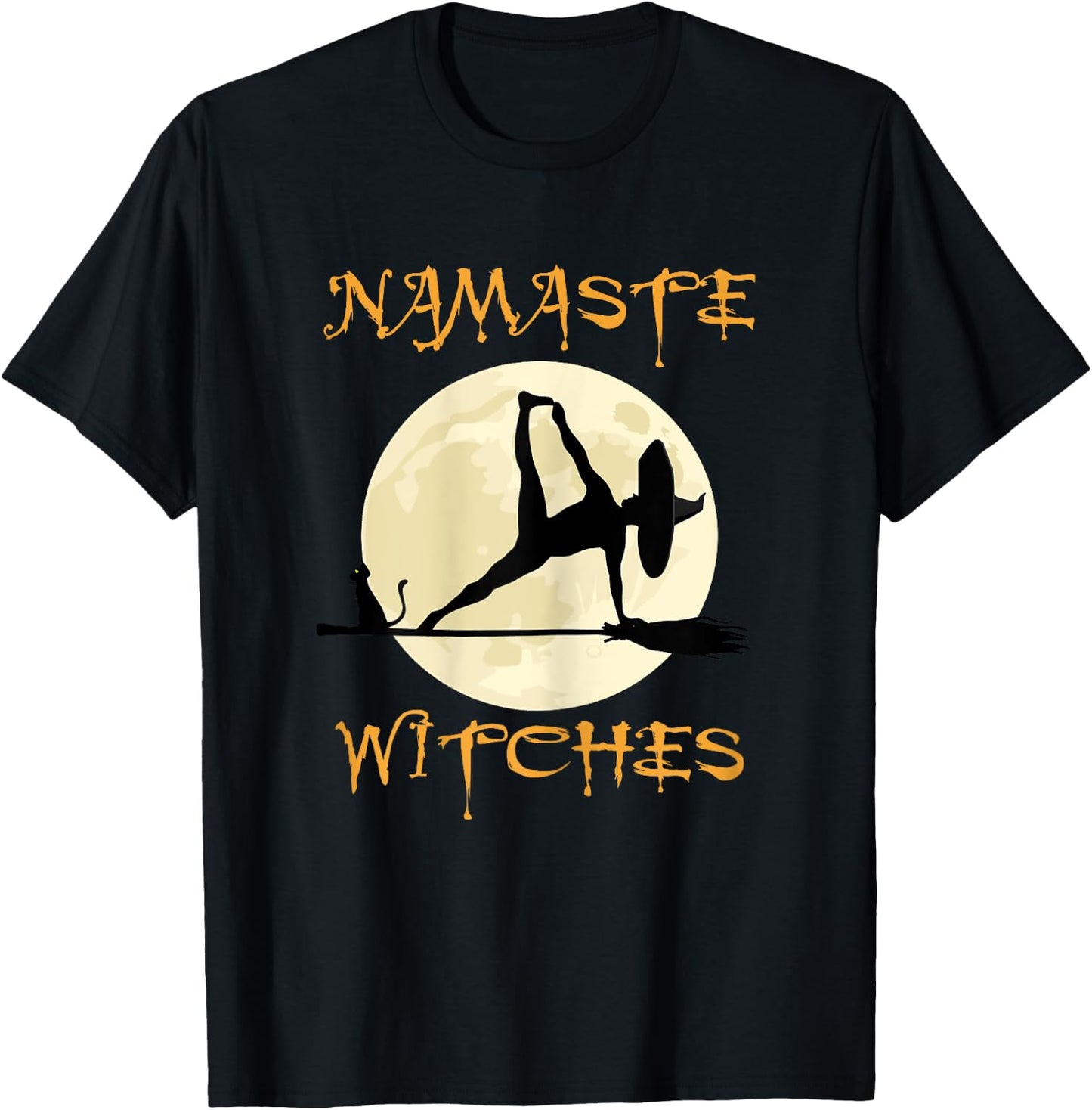 Namaste Witches - Halloween Yoga T-Shirt - T-Shirt | Black