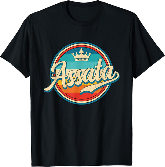 Assata Retro Name Funny Vintage First Name Assata T-Shirt - T-Shirt | Black