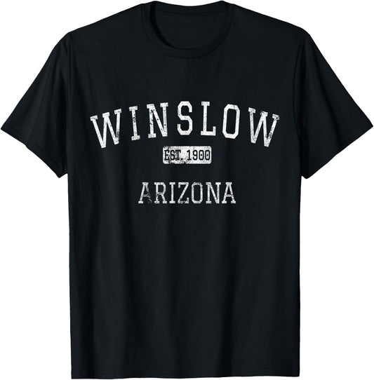 Winslow Arizona AZ Vintage T-Shirt - T-Shirt | Black