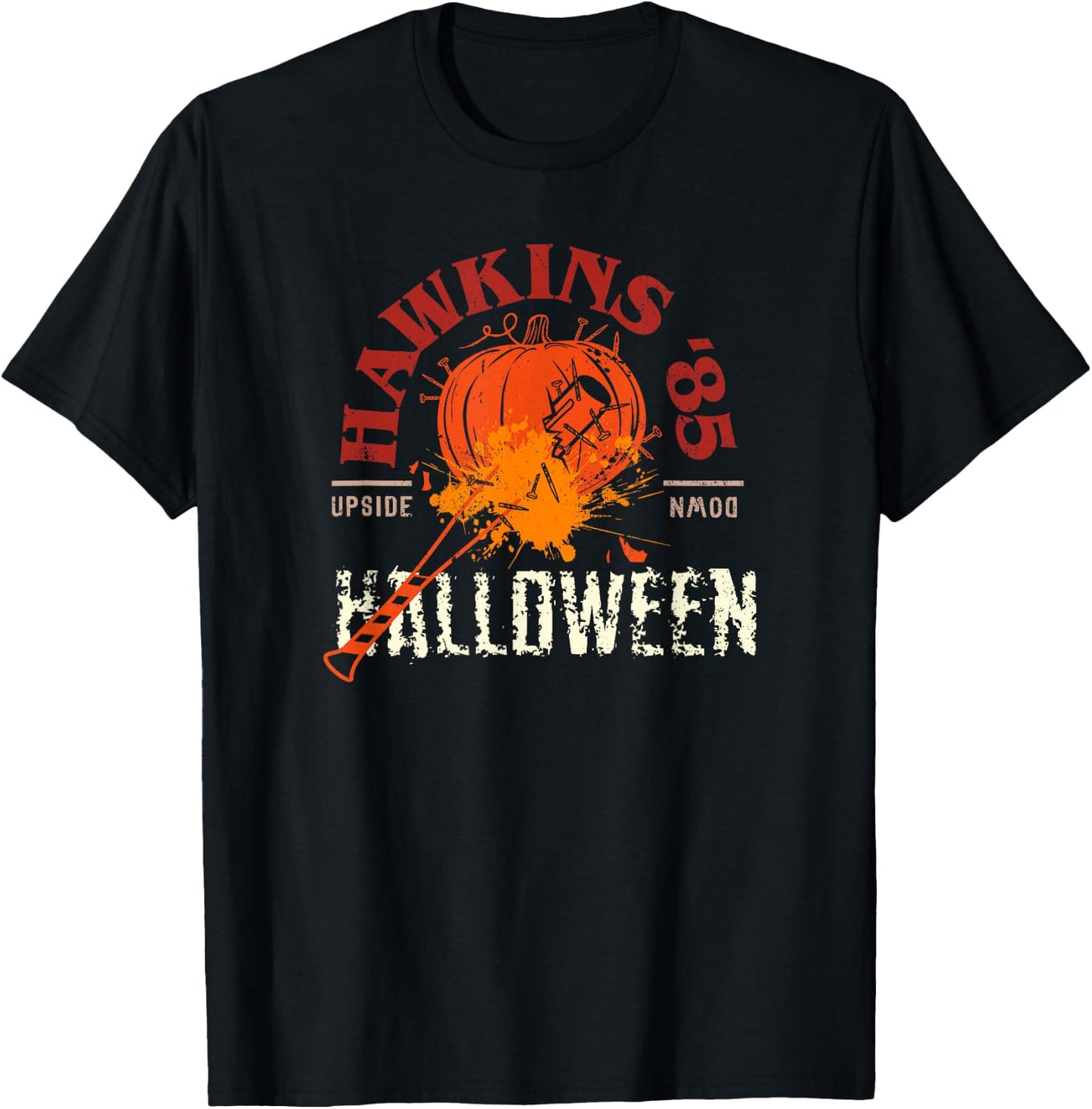 Stranger Things Halloween Hawkins '85 Upside Down T-Shirt - T-Shirt | Black
