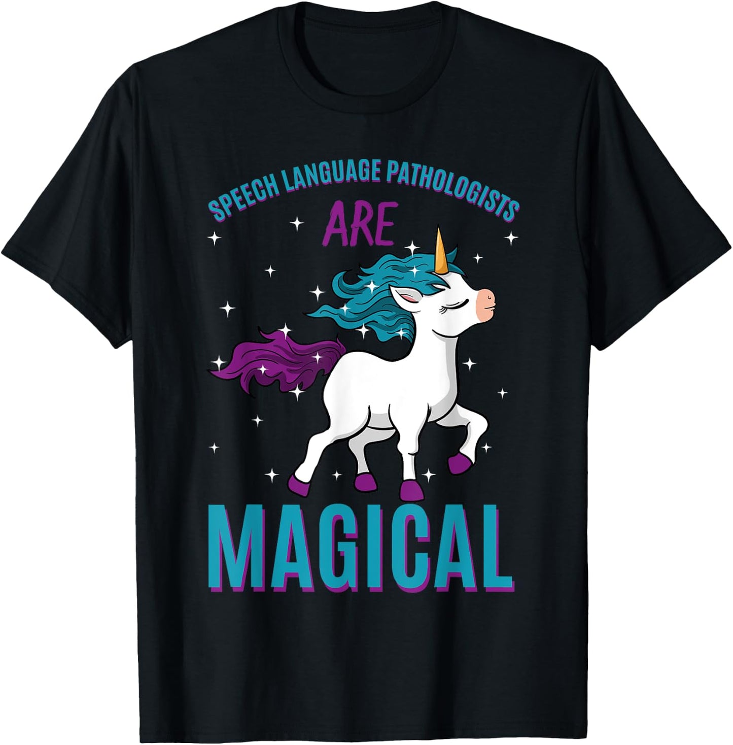 Speech Language Pathologist Are Magical Unicorn SLP Job T-Shirt - T-Shirt | Black