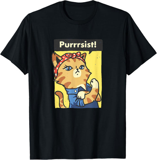 Purrrsist - We can do it pin up girl cat pussy cat T-Shirt - T-Shirt | Black