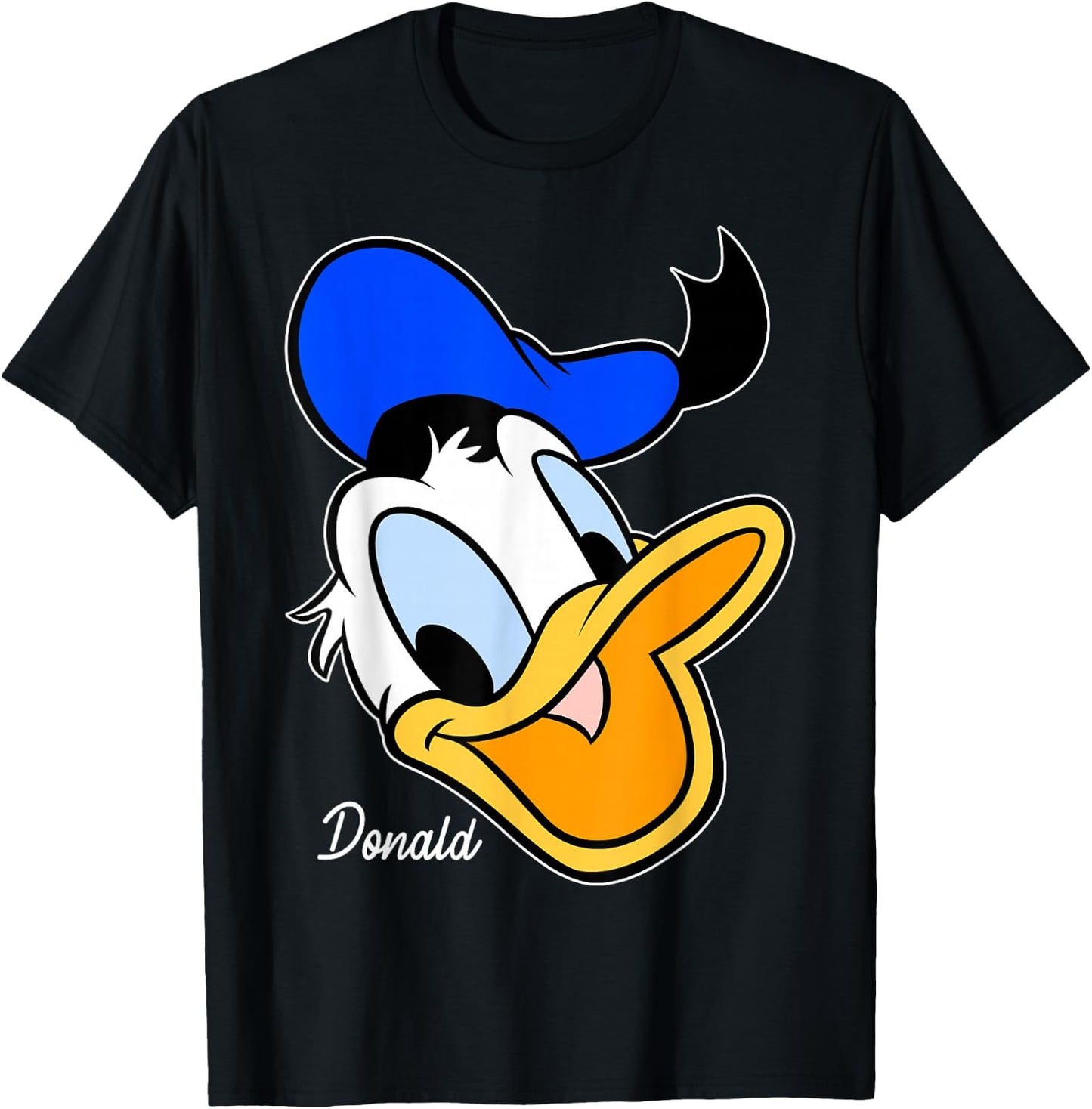 Disney Mickey And Friends Donald Duck Big Face T-Shirt - T-Shirt | Black