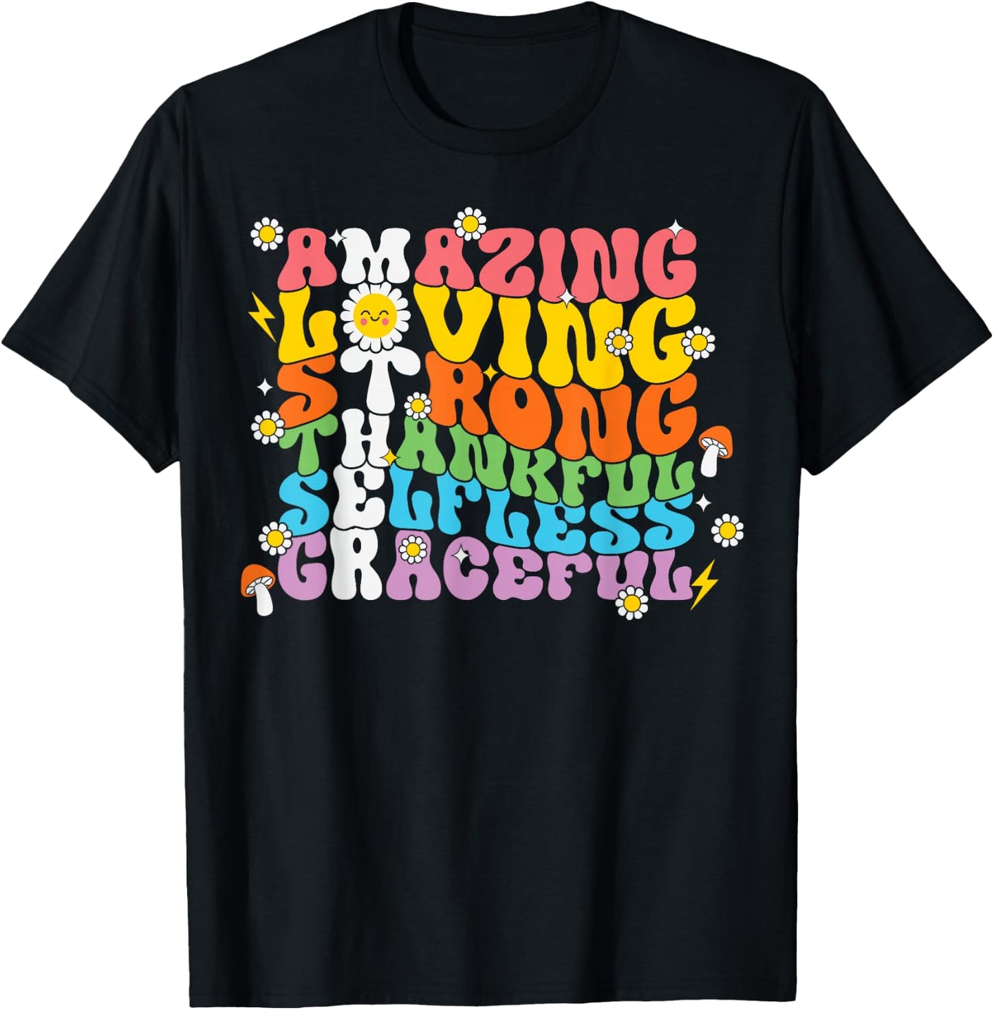 Mothers Day Shirt Mom Mama Groovy Vintage Retro Hippie T-Shirt - T-Shirt | Black