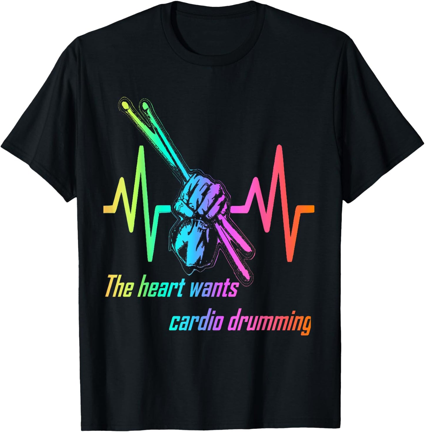 Cardio and gym shirt heart wants cardio drumming T-Shirt - T-Shirt | Black