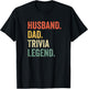 Funny Quiz Night Husband Dad Trivia Legend Vintage T-Shirt - T-Shirt | Black