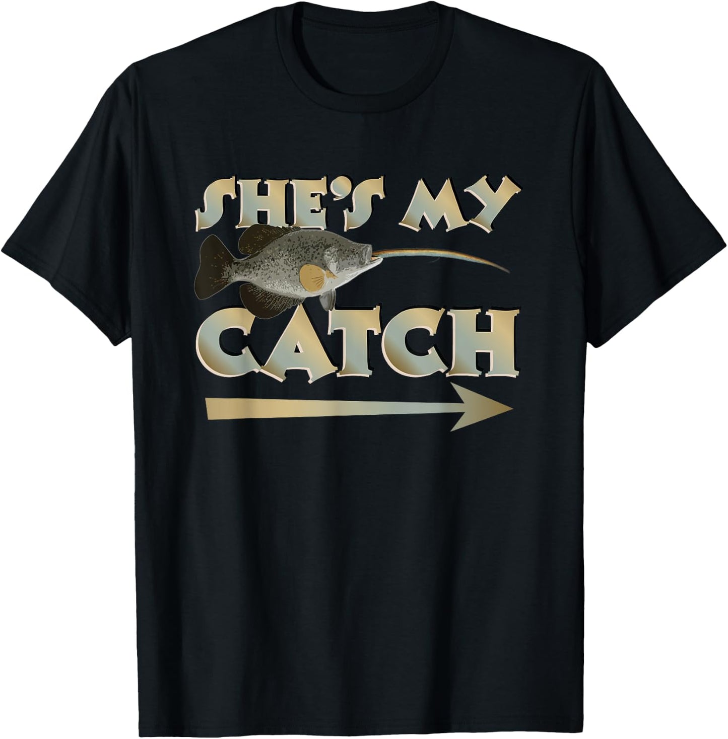 She's My Catch His And Hers Fishing Matching Couples Anglers T-Shirt - T-Shirt | Black
