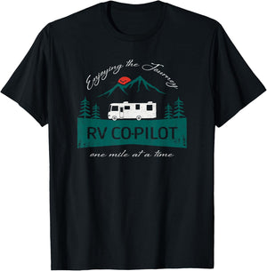 Funny RV Co-Pilot Motorhome Camping T-Shirt - T-Shirt | Black
