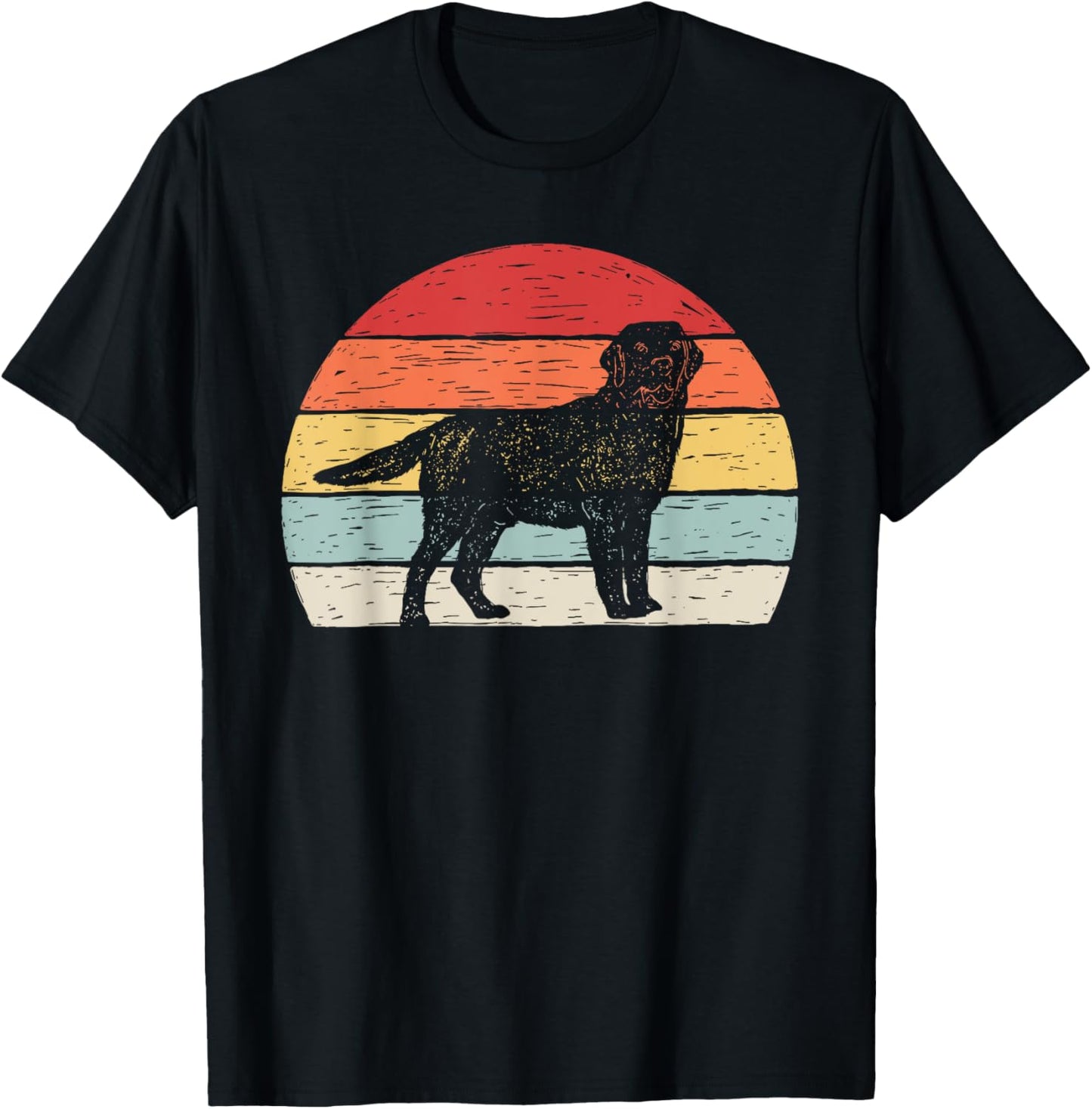 Vintage Retro Labrador Retriever Dog Women Girls Kids T-Shirt - T-Shirt | Black
