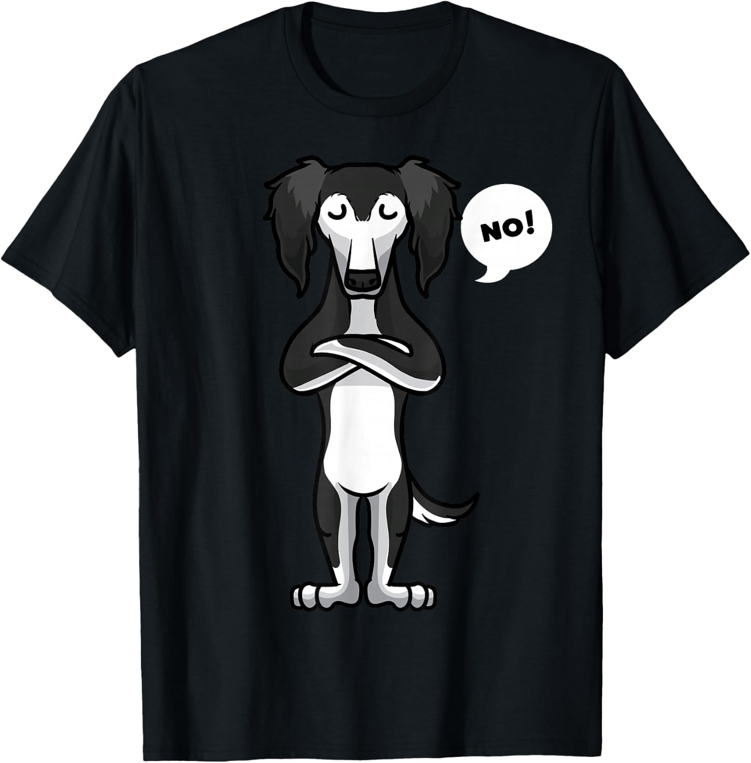 Stubborn Saluki Dog T-Shirt - T-Shirt | Black