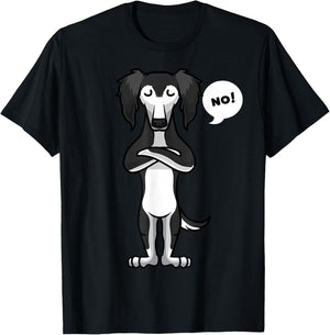 Stubborn Saluki Dog T-Shirt - T-Shirt | Black
