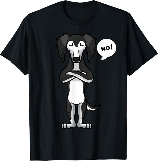 Stubborn Saluki Dog T-Shirt - T-Shirt | Black