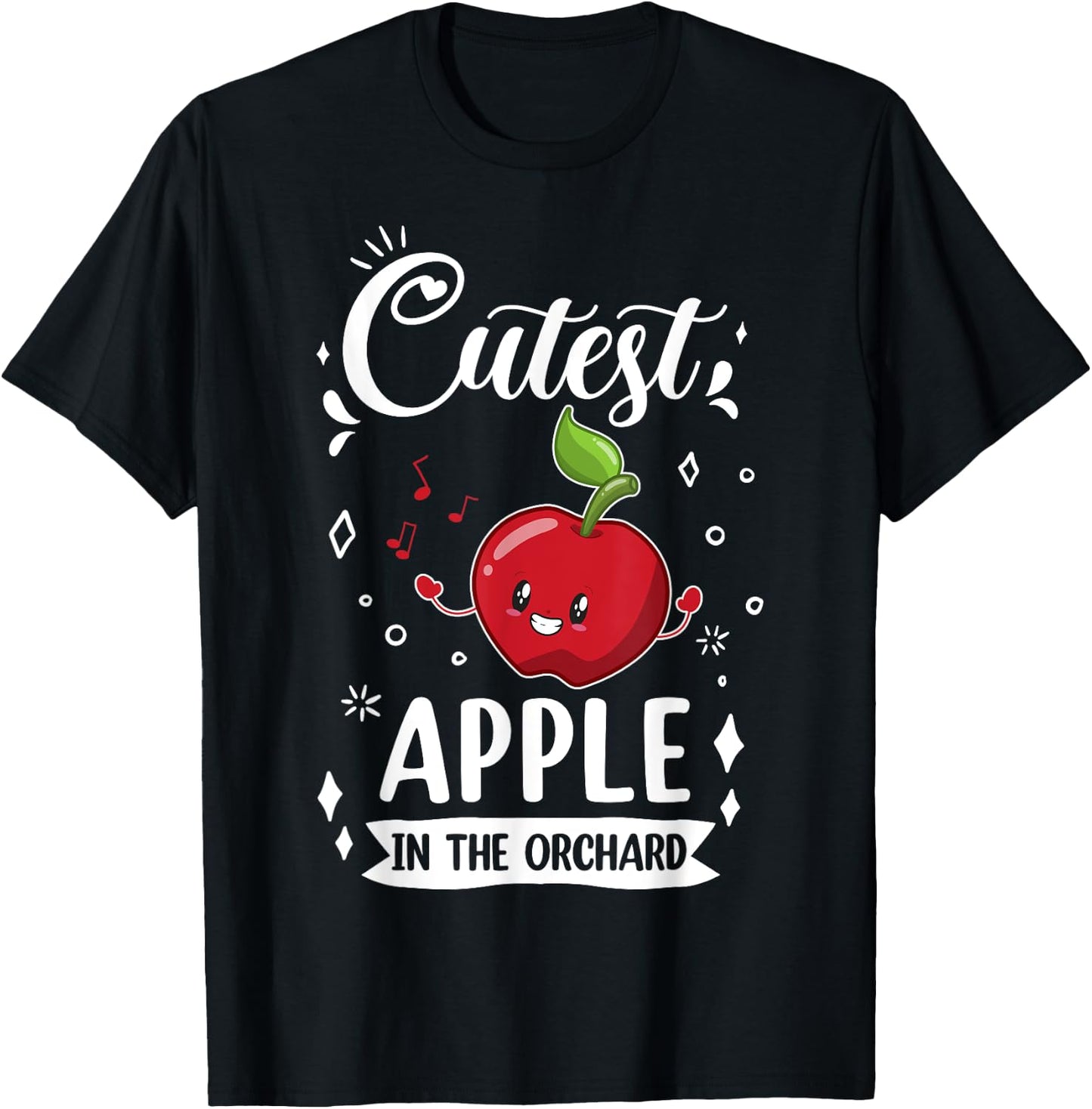 Funny Cutest Apple In The Orchard Apple Picking Kids T-Shirt - T-Shirt | Black