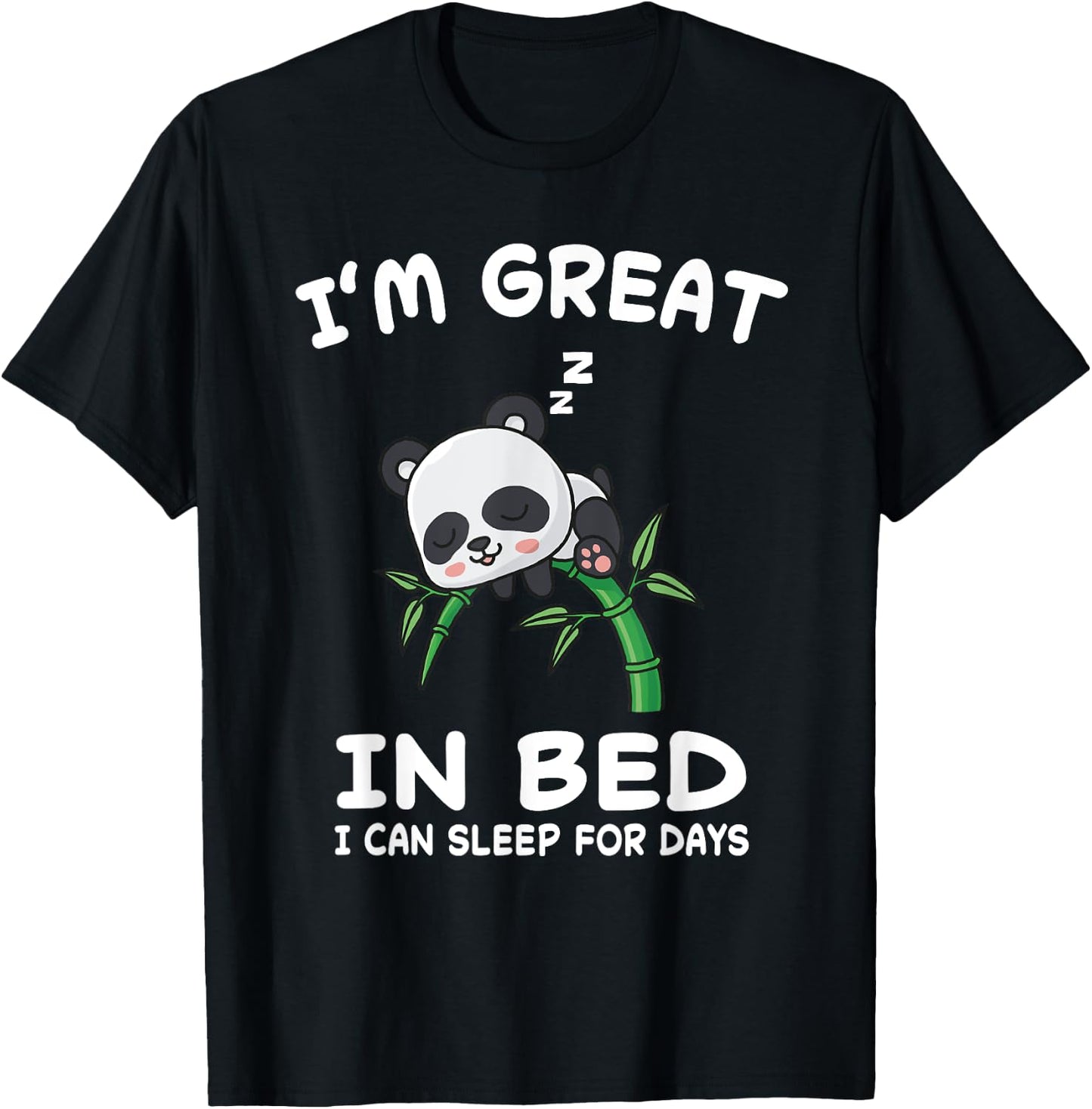 Panda Bear Bears Nap Sleeping Pajama Nightgown T-Shirt - T-Shirt | Black