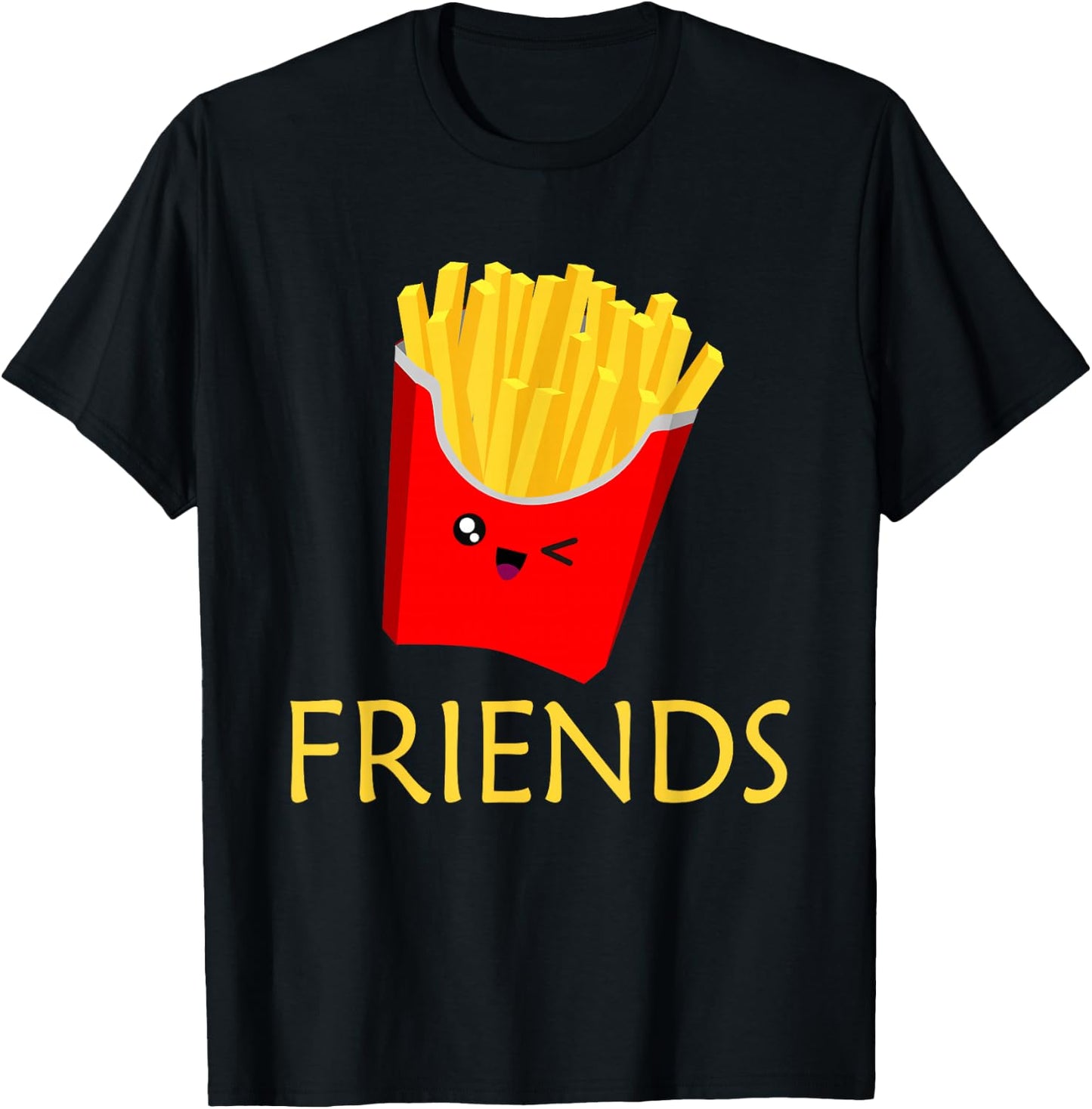 Matching Set - Burger and Fries - Best Friends Gift T-Shirt - T-Shirt | Black
