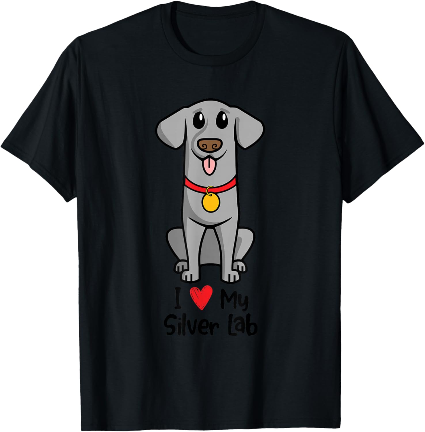 I Love my Silver Lab T-Shirt - T-Shirt | Black