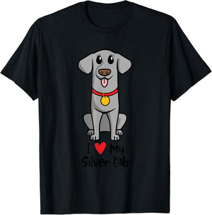 I Love my Silver Lab T-Shirt - T-Shirt | Black