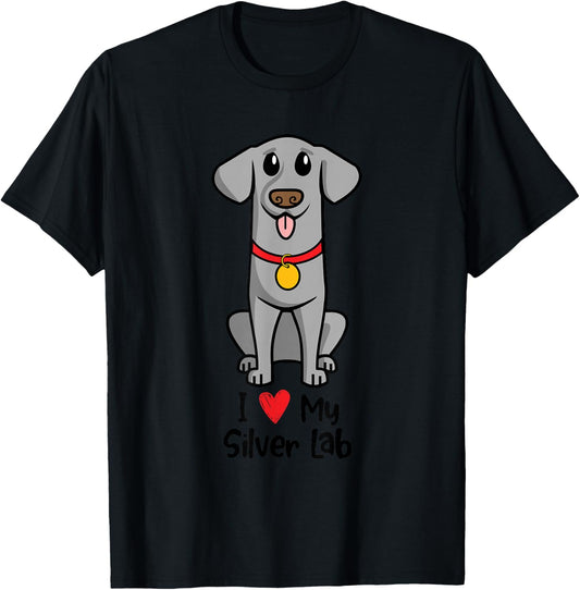 I Love my Silver Lab T-Shirt - T-Shirt | Black