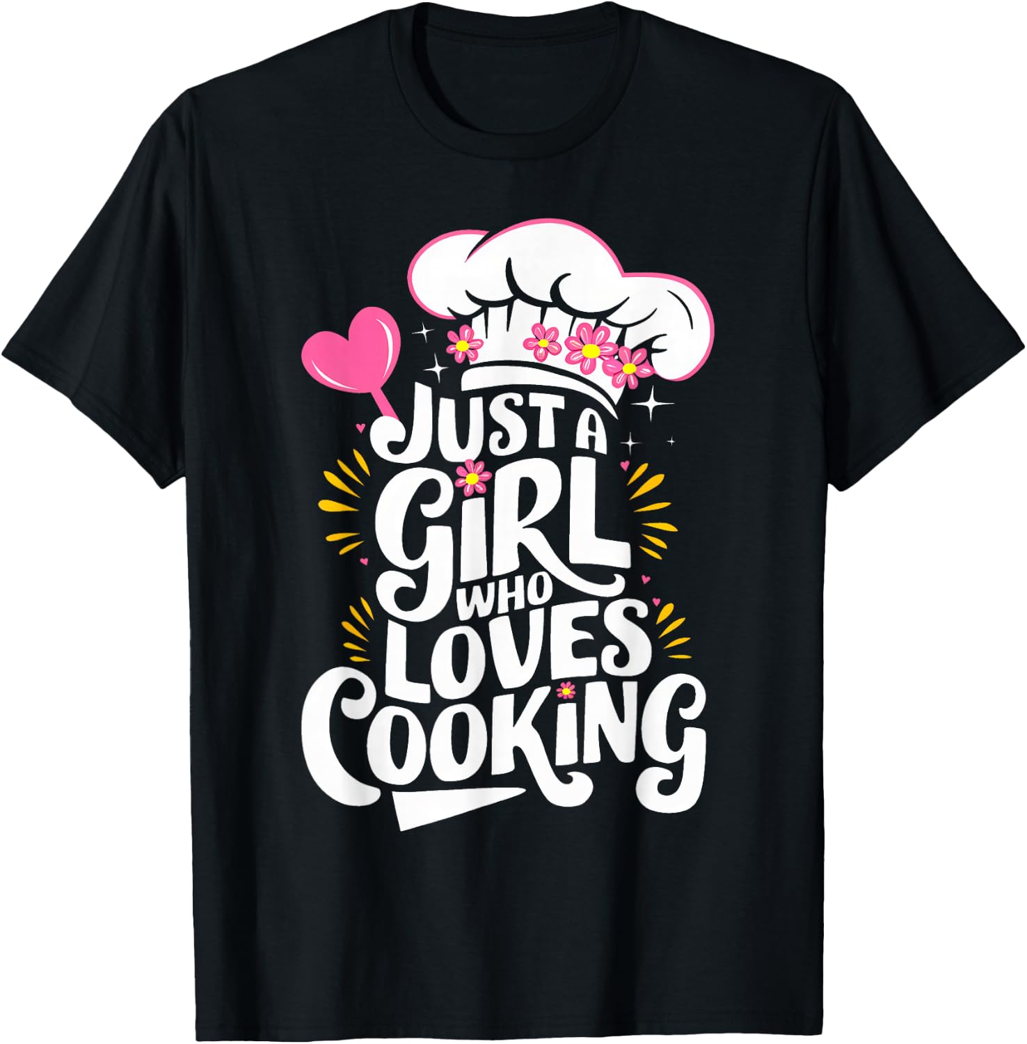 Cooking Just A Girl Who Loves Cooking Cook Kitchen T-Shirt - T-Shirt | Black