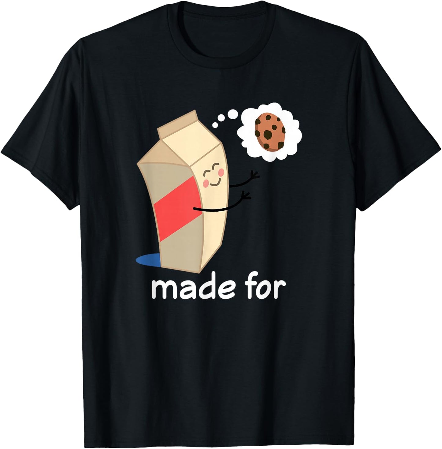 Couples Valentines Day Gift Matching Milk Cookie T-Shirt - T-Shirt | Black