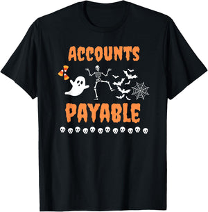 Accountant Halloween Accounts Payable Funny , -Adults, Black, Small, Short Sleeve T-Shirt - T-Shirt | Black