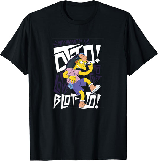 The Simpsons My Name Is Otto I Love To Get Blot-to T-Shirt - T-Shirt | Black