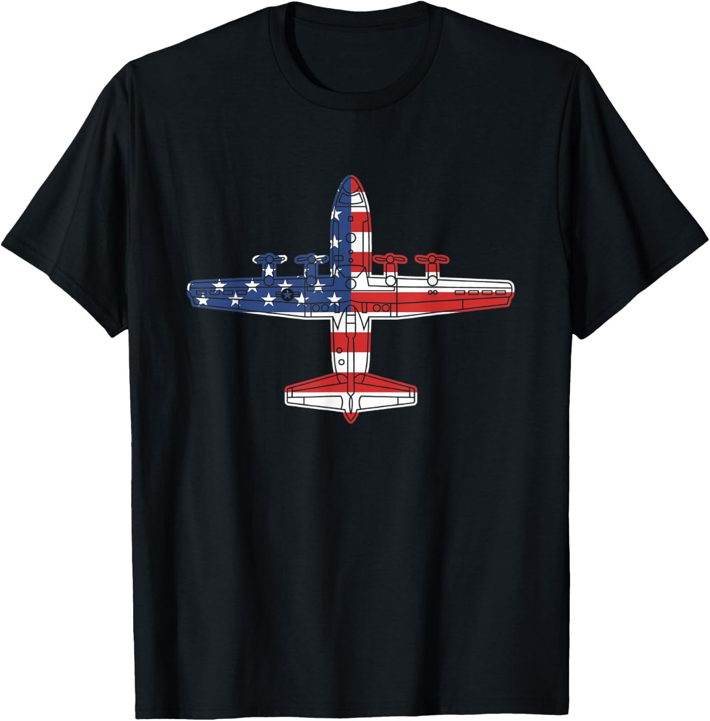 C-130 Hercules Gunship Military Aircraft American Flag C130 Men T-Shirt - T-Shirt | Black