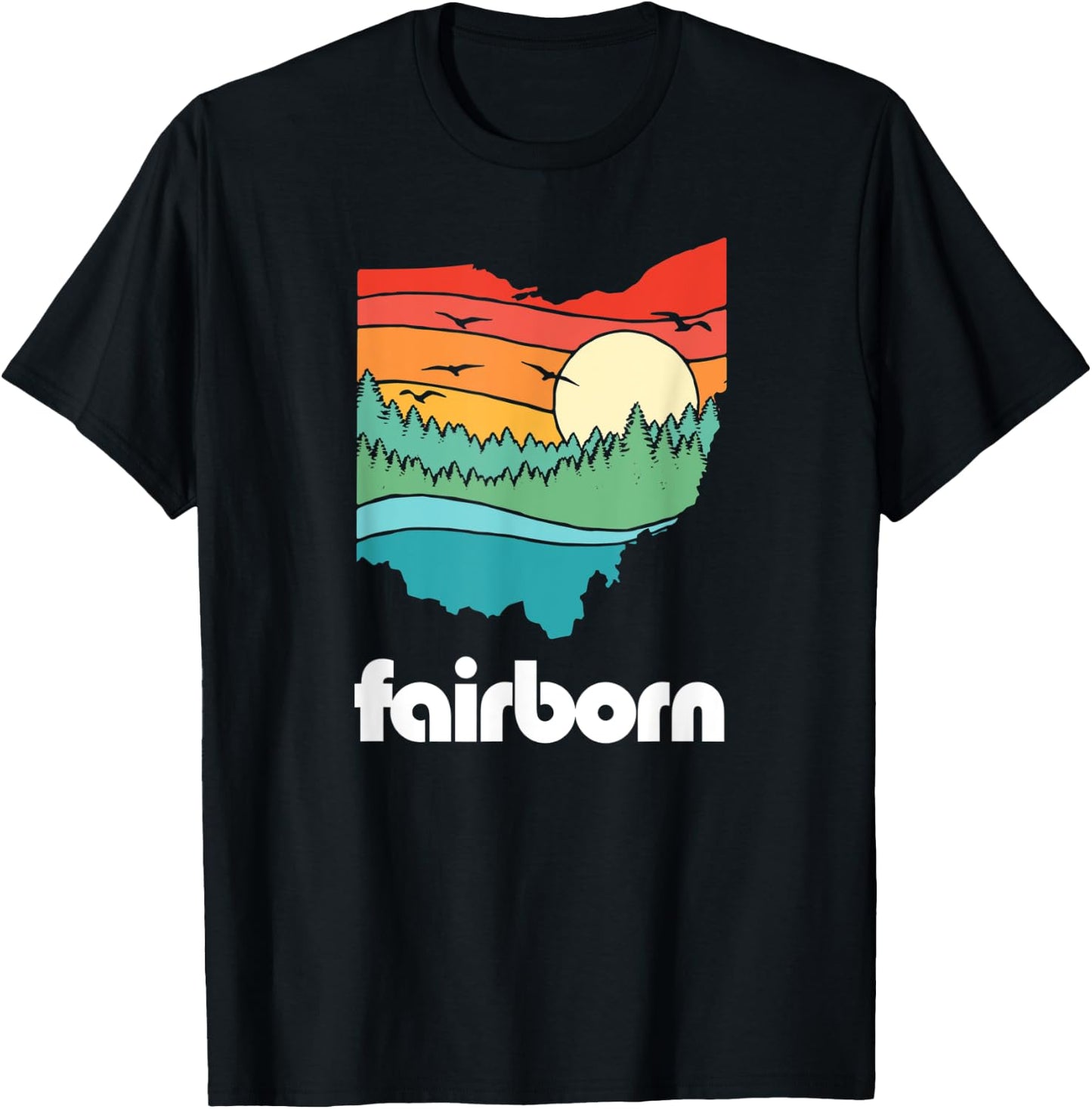 Fairborn Ohio Outdoors Vintage Nature Retro Graphic T-Shirt - T-Shirt | Black