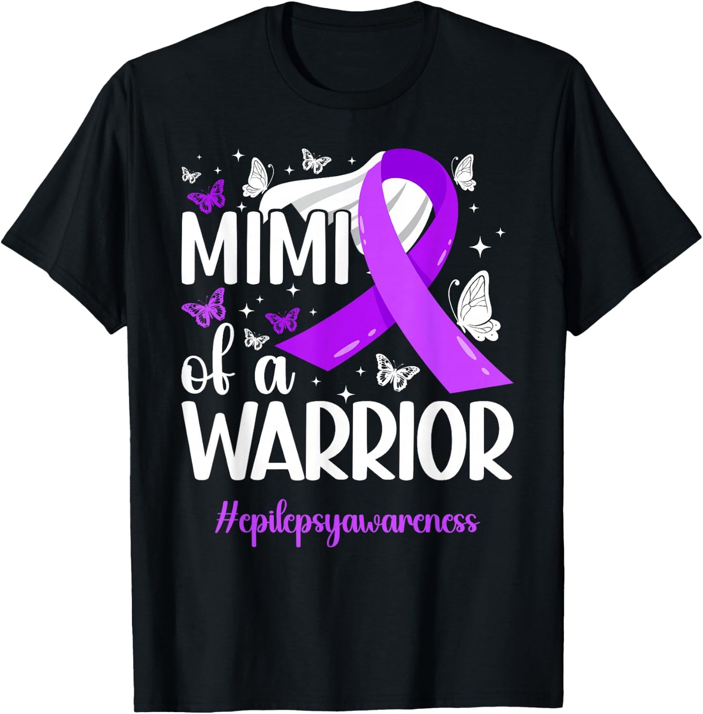 Proud Mimi of an Epilepsy Warrior Mimi Epilepsy Mimi Grandma T-Shirt - T-Shirt | Black