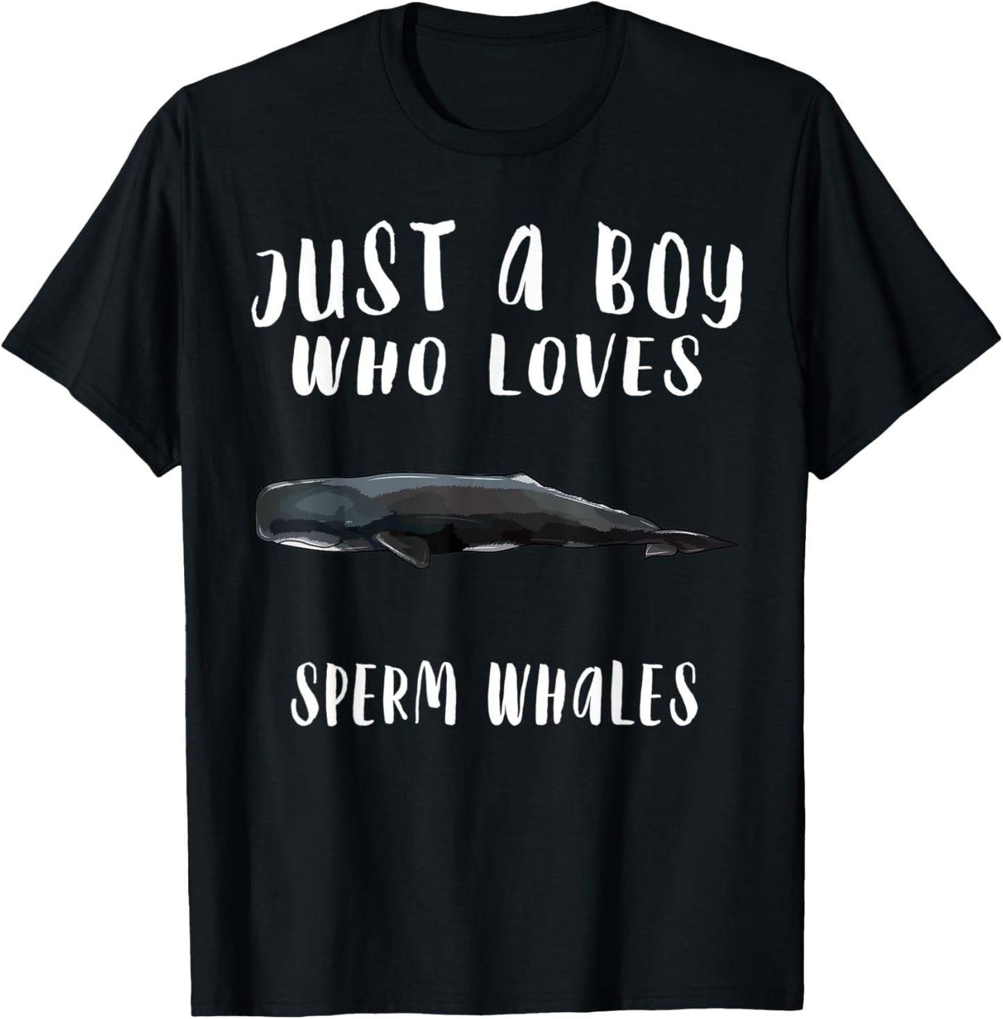 Im Just A Boy Who Loves Sperm Whale Lover Gift T-Shirt - T-Shirt | Black