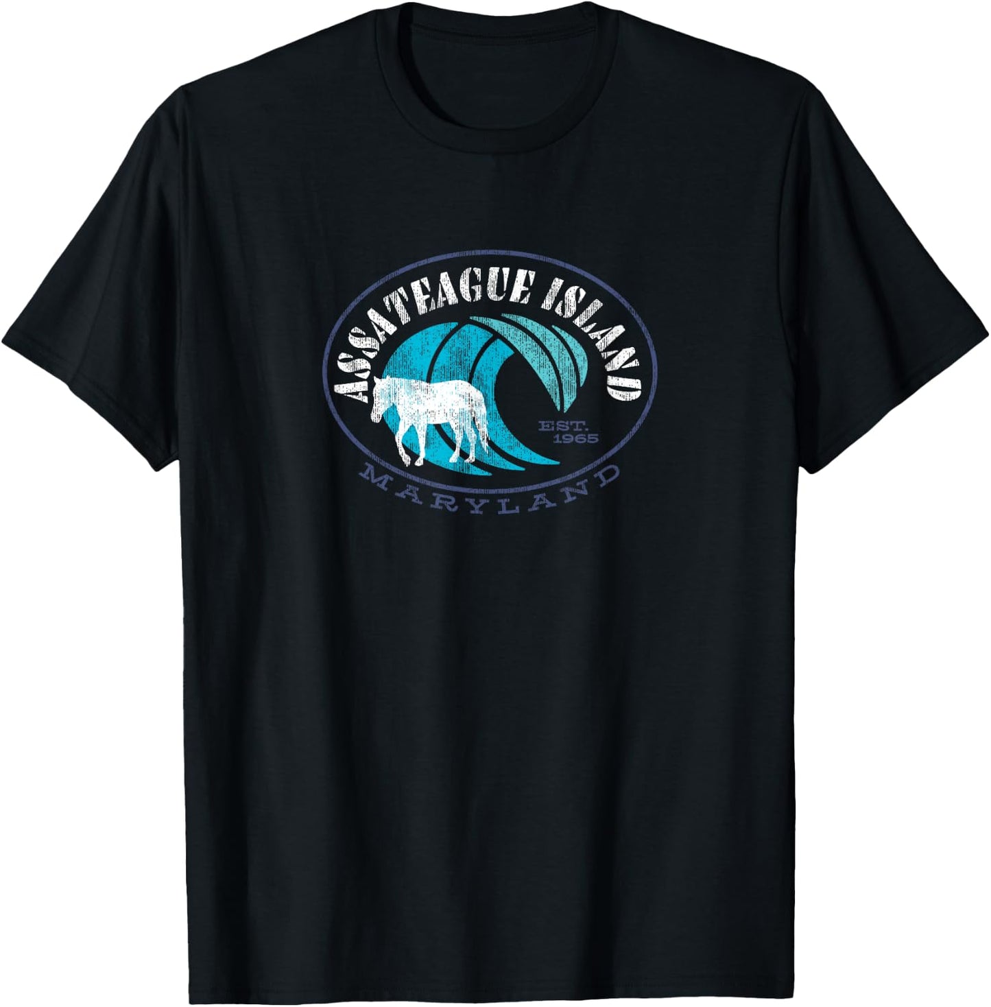 Assateague Island Wild Horse Pony Ponies T-Shirt - T-Shirt | Black