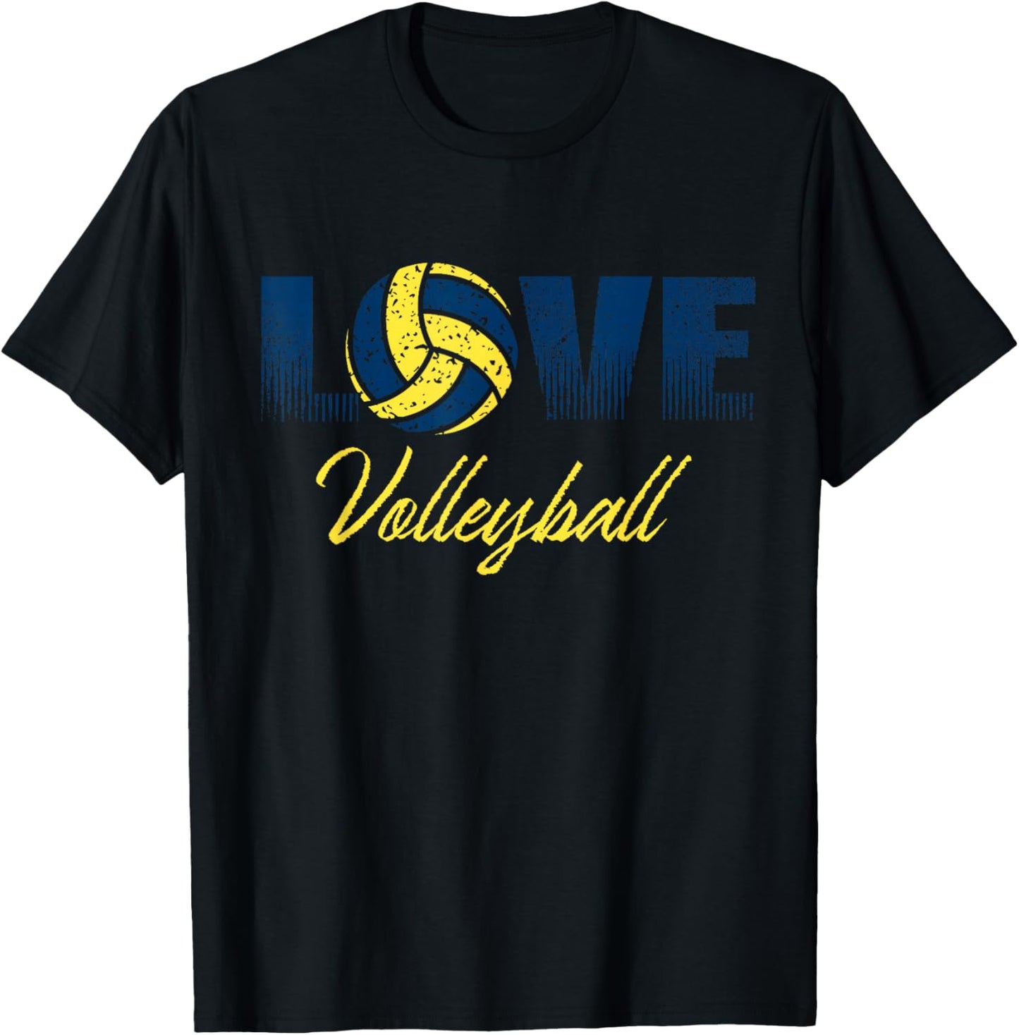 Blue and Yellow Volleyball Gift T-Shirt - T-Shirt | Black