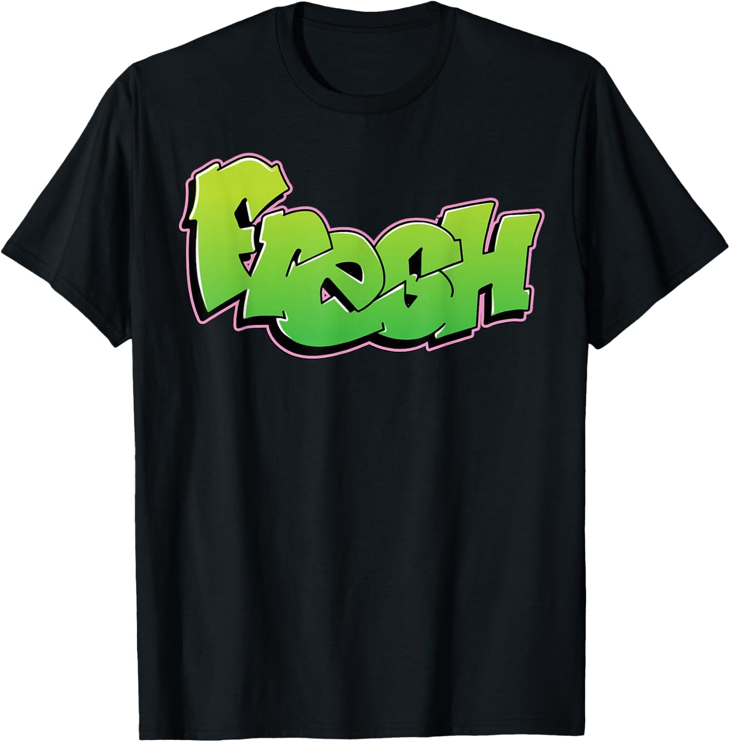 Fresh Graffiti Style Graphic T-Shirt - T-Shirt | Black